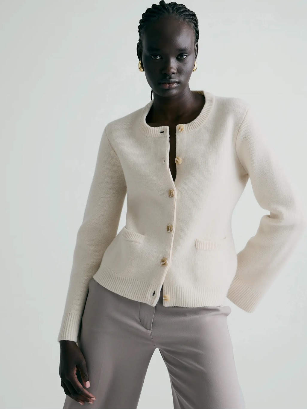Quince Mongolian Cashmere Structured Cardigan